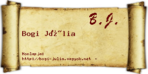 Bogi Júlia névjegykártya